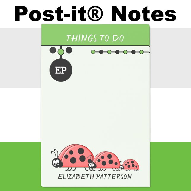 Cute ladybugs things to do name kids green post-it notes (Creator Uploaded)