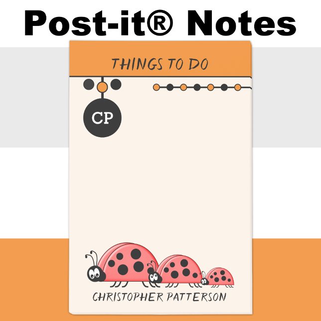 Cute ladybugs things to do name kids orange post-it notes (Creator Uploaded)
