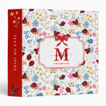 Cute Ladybugs Wildflowers Whimsical Floral