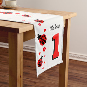 Cute Ladybugs with Hearts Table Runner