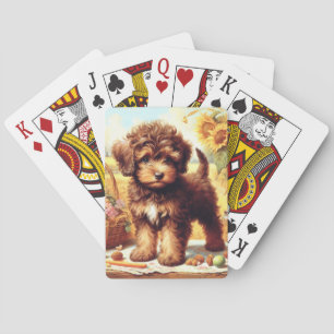 Cute Lagotto Romagnolo Painting Playing Cards