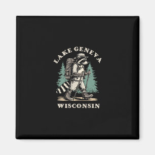 Cute Lake Geneva Wisconsin Hiking Trail Adventure  Magnet