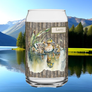 Cute lake house duck lovers add name can glass