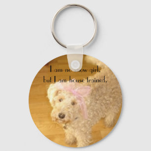 Cute lakeland terrier I am no show girl, but...... Key Ring