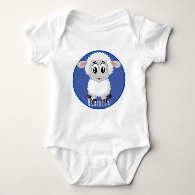 Cute Lamb Baby Bodysuit (Front)