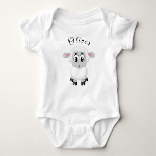 Cute lamb  baby bodysuit. Personalised Baby Bodysuit