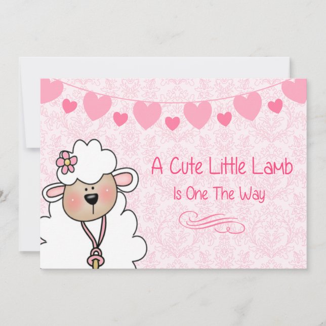 Cute Lamb Baby Shower Invitation (Front)