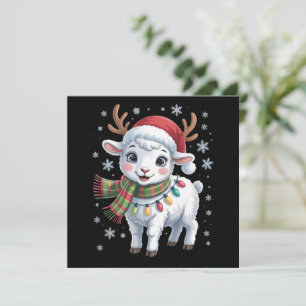 Cute Lamb Christmas Funny Animal Lover Farmer  Holiday Card