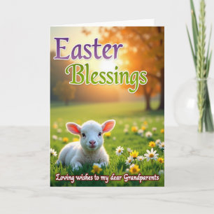 Cute Lamb Easter Blessings Card