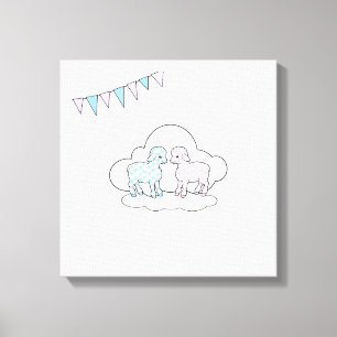 Cute Lambs Canvas Print