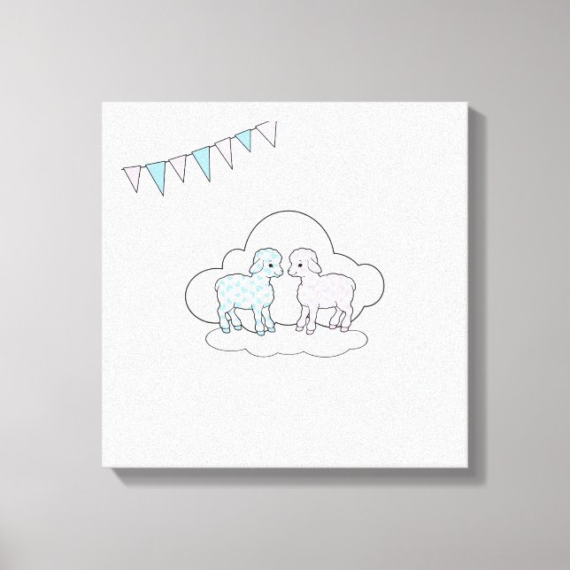 Cute Lambs Canvas Print (Front)