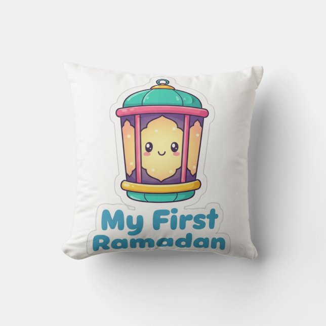 Cute Lantern My First Ramadan Baby Gift Throw Pill Cushion (Front)