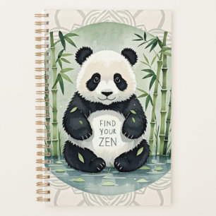 Cute Large Chubby panda sitting in a lotus pose  Planner
