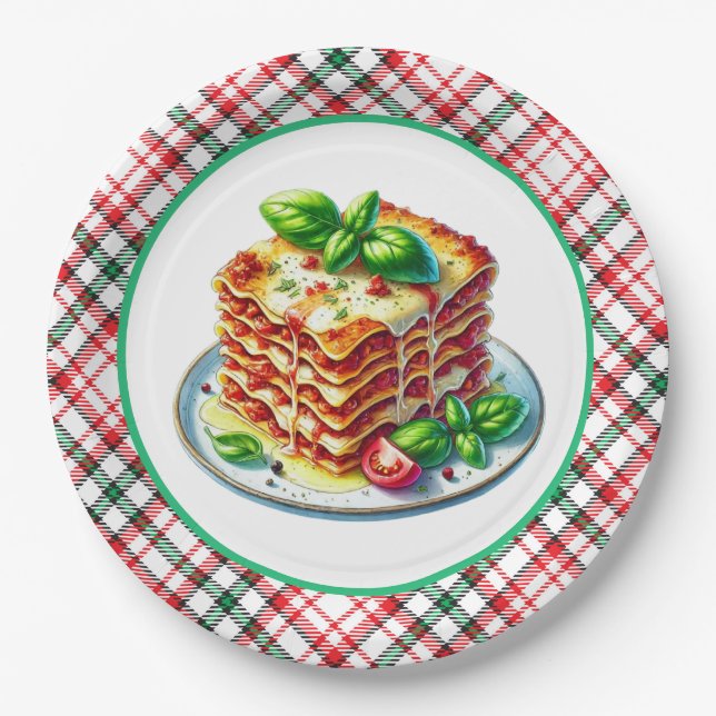 Cute Lasagne lovers dinner Paper Plate (Front)