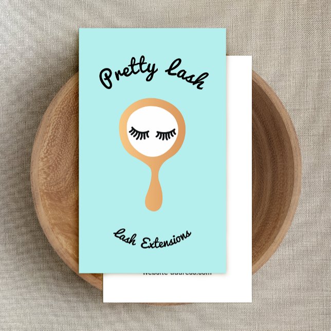 Cute Lash Lashes Extension Mirror Business Card (Creator Uploaded)