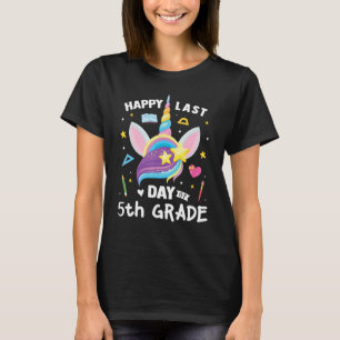 Cute Last Day Of School 5th Grade Unicorn Kids Gi T-Shirt