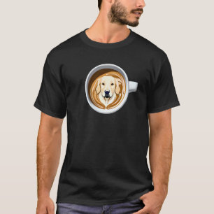 Cute Latte of Cute Golden Retriever Coffee Large T-Shirt