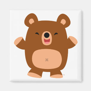 Cute Laughing Cartoon Bear magnet