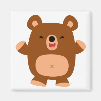 Cute Laughing Cartoon Bear magnet