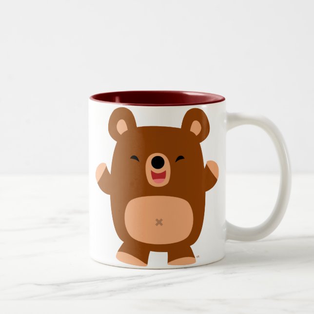 Cute Laughing Cartoon Bear  Mug (Right)