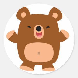 Cute Laughing Cartoon Bear sticker