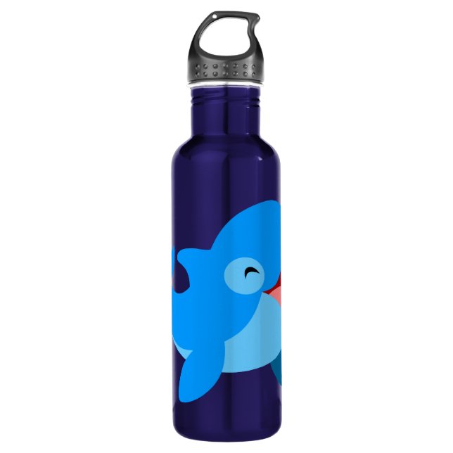 Cute Laughing Cartoon Dolphin 710 Ml Water Bottle (Front)
