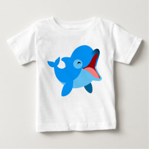 Cute Laughing Cartoon Dolphin Baby T-Shirt