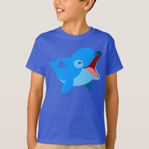 Cute Laughing Cartoon Dolphin Children T-Shirt