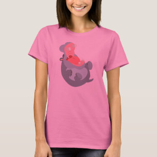 Cute Laughing Cartoon Hippo Women T-Shirt