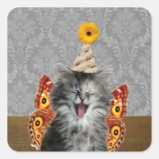 Cute laughing cat stickers
