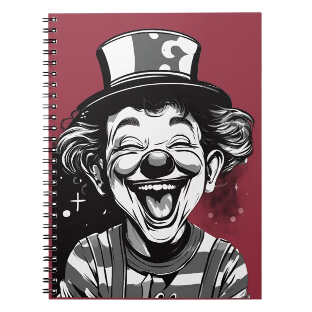 Cute Laughing Clown Logo for Kids Notebook (Front)