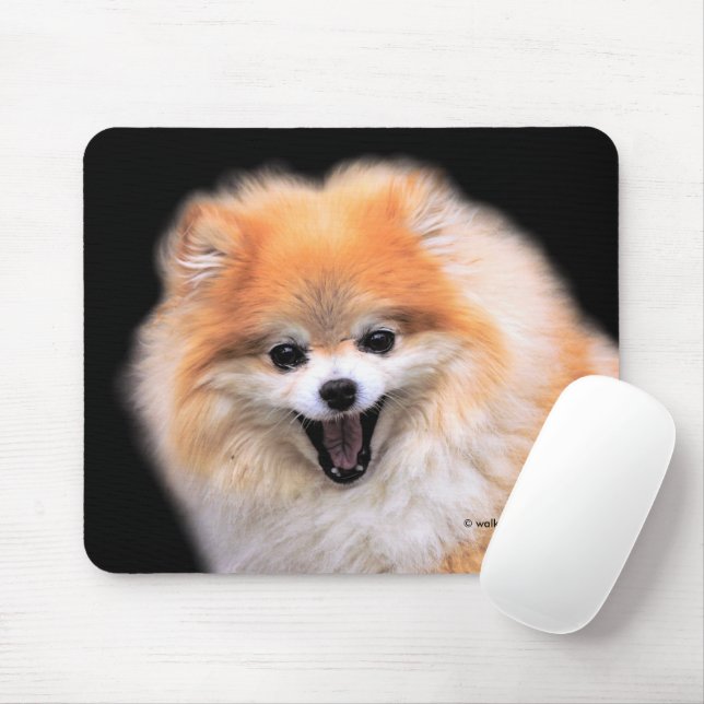 Cute Laughing Pomeranian Dog Mouse Pad (With Mouse)