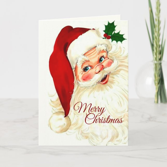 Cute laughing vintage santa card (Front)