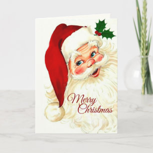 Cute laughing vintage santa card