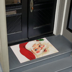 Cute laughing vintage santa doormat