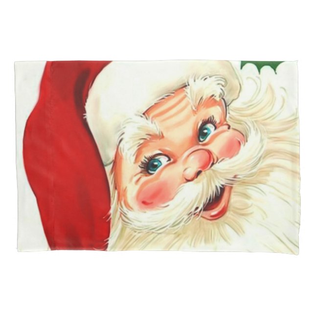 Cute laughing vintage santa pillowcase (Front)