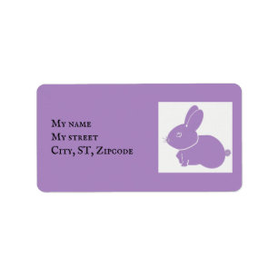Cute Lavender Bunny Rabbit Label