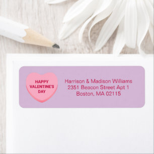 Cute lavender conversation heart Valentine's Day