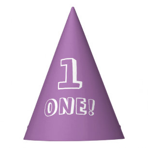 Cute lavender custom number age year birthday party hat