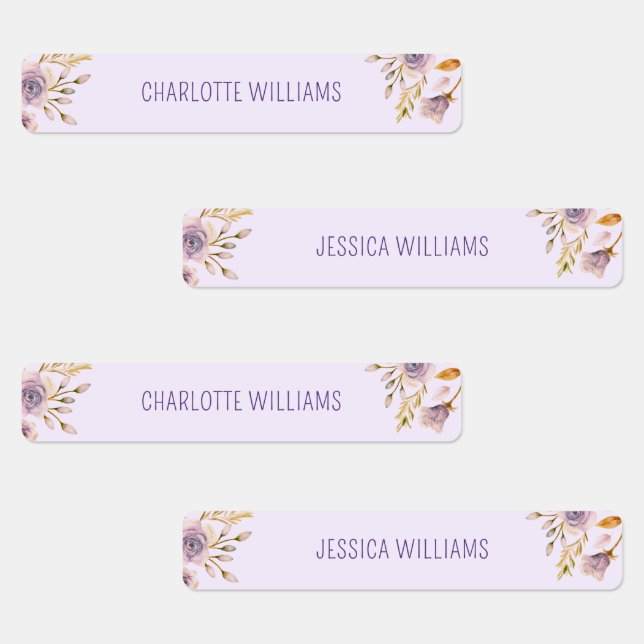 Cute Lavender Floral Back to School Kids (Group)