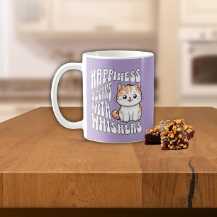 Cute lavender funny cat saying coffee mug