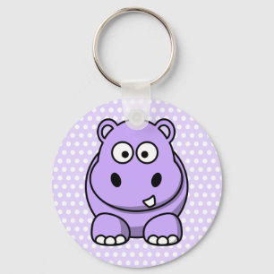Cute Lavender Hippo Key Ring