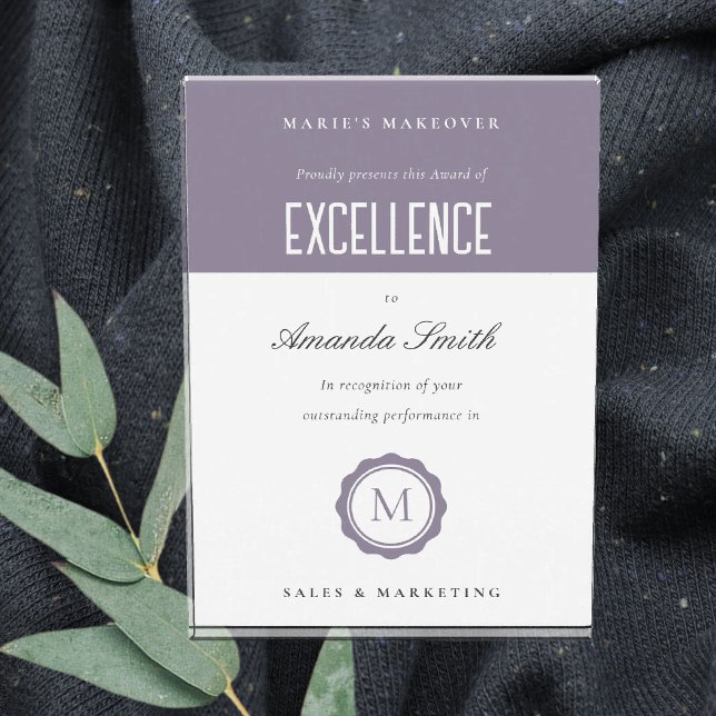 Cute Lavender Minimal Logo Award of Excellence  Photo Block (Creator Uploaded)