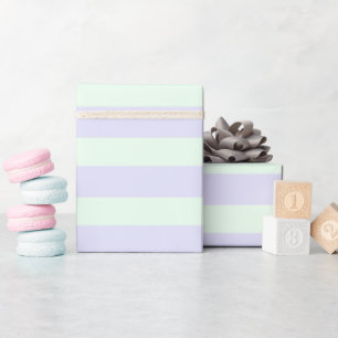 Cute Lavender & Mint Green Stripes  Wrapping Paper