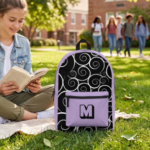 Cute lavender pattern girls Printed Backpack