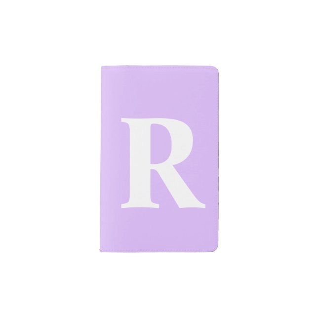 Cute Lavender Purple Personalised Initial Pocket Moleskine Notebook (Front)