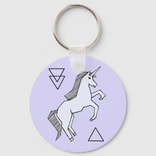 Cute Lavender Purple Unicorn Keychain