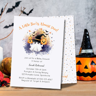 Cute  lavender Watercolor Ghost Baby Shower Invitation
