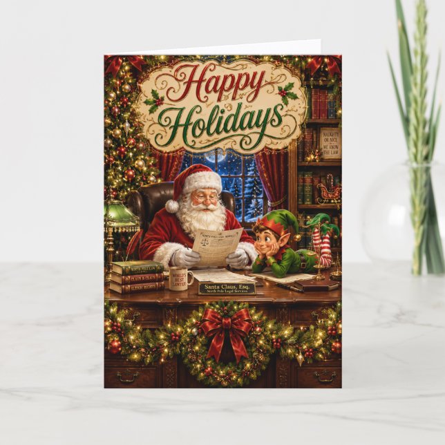 Cute Law Firm Attorney Client Appreciation Holiday Card (Front)