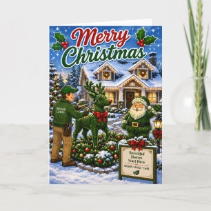 Cute Lawn Maintenance Landscaping Christmas Holiday Card